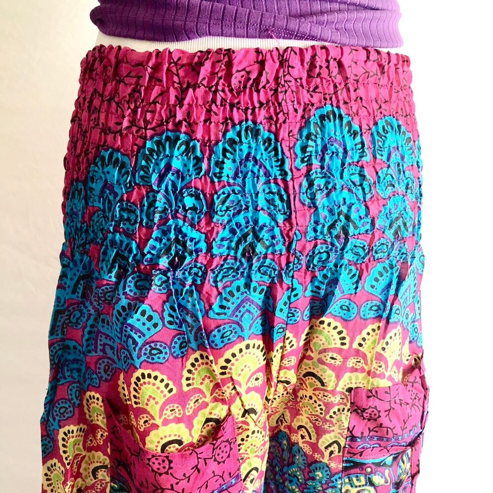 Low Rise Harem Pants Rangoli Print Pink - Picture 6 of 8